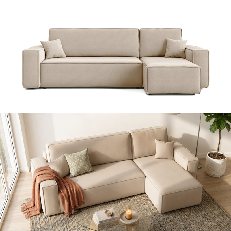 Rubeena 3 Seater Sofa Bed, Right Hand Facing