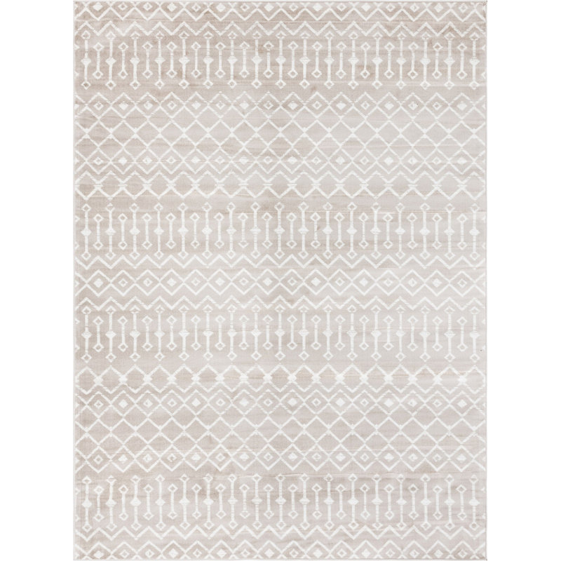 Tapis contemporain Aemtenan couleur rosée, Rectangle 8 pi x 11 pi