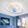 Sille Acrylic LED Flush Mount,LED children ceiling lamp, moon surface astronaut design ceiling light, dimmable boys and girls room light with remote control