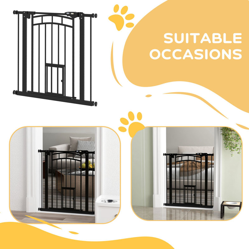 Barrière murale pour animaux Enoc, H 29,9 po x l 31,5 po x P 1,6 po, Noir