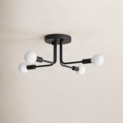 Nealey 4 Light Glass Semi Flush Mount