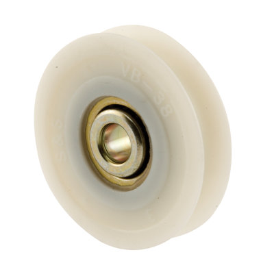 Rouleau de rechange FHC D1506 avec roulement à billes, en nylon, diamètre 1-1/2 po, fini en acier blanc, lot de 2