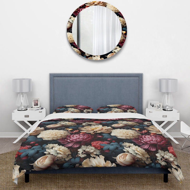 Ensemble de housse de couette Mystic Flora Moody, Housse de couette simple + 1 taie décorative stan