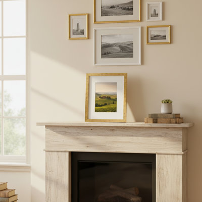 Wall-Mountable 8x10 Photo Frame, Fits 5x7 Pictures with Mat or 8x10 Pictures Without Mat - 1 Pack