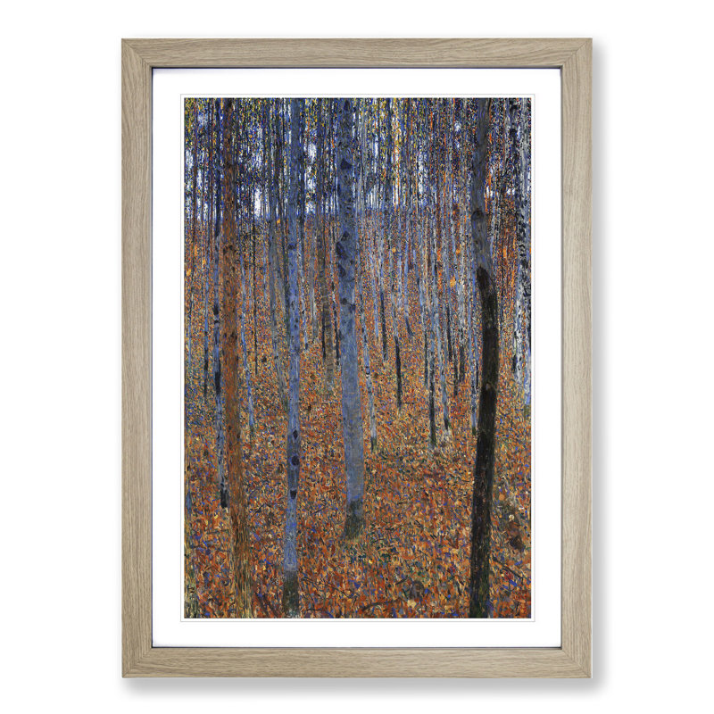 Beech Grove Forest Vol.1 by Gustav Klimt - Framed Print, 48cm H x 36cm W x 2cm D, Oak Framed