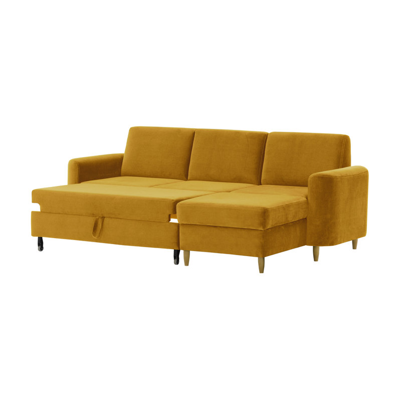 Chaim 4 Seater Sofa Bed, Mustard Yellow