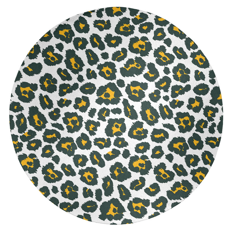Animal Print Indoor Rug, Round 5'