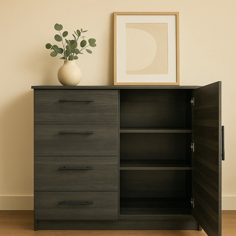 Commode Robin en gris, Gris