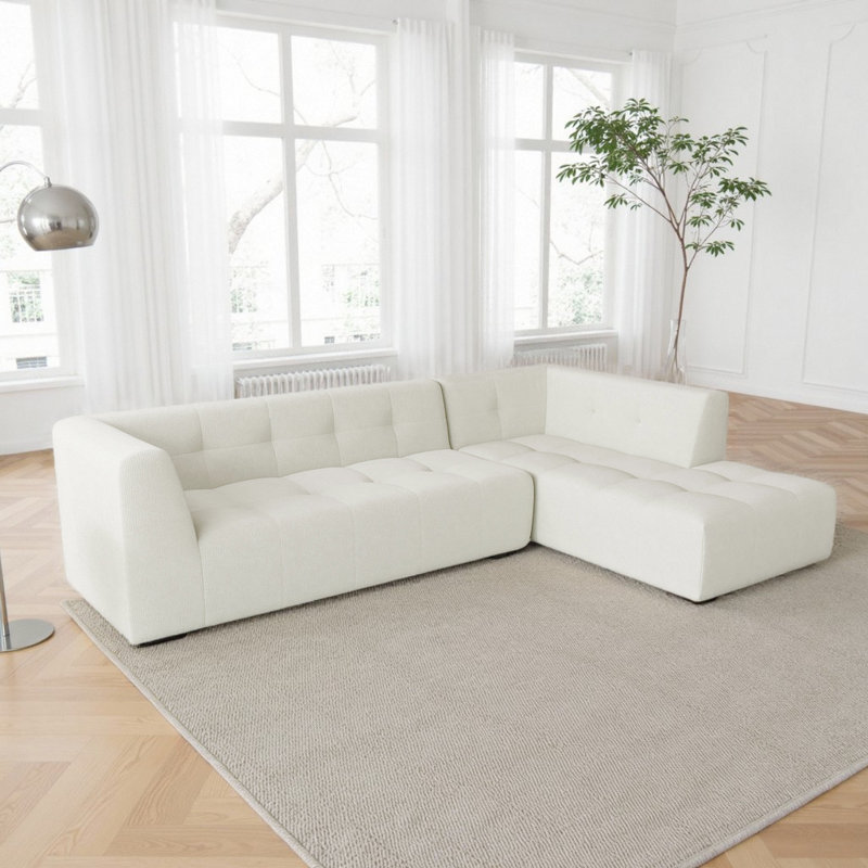 Canapé modulaire en chenille 112,2 po, Chenille beige