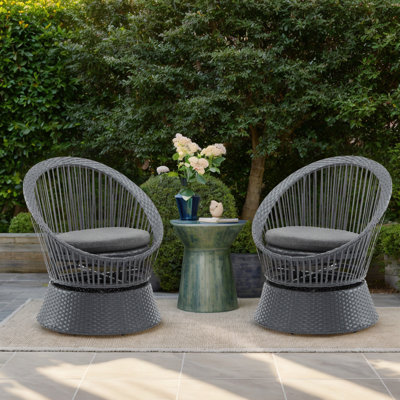 Ensemble de 2 chaises de patio avec coussins