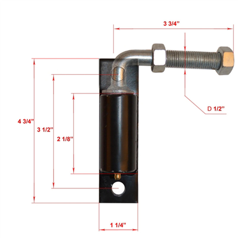 ALEKO Steel 1/2" Black J-Bolt Hinge for Swing Gates