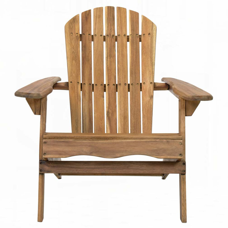 Angeliz Wood Outdoor Lounge Chair, Natural Stained