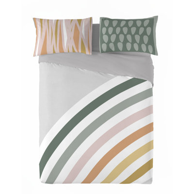 Rainbow Queen 3pcs Cotton Duvet Cover Set (90"Wx92"L)