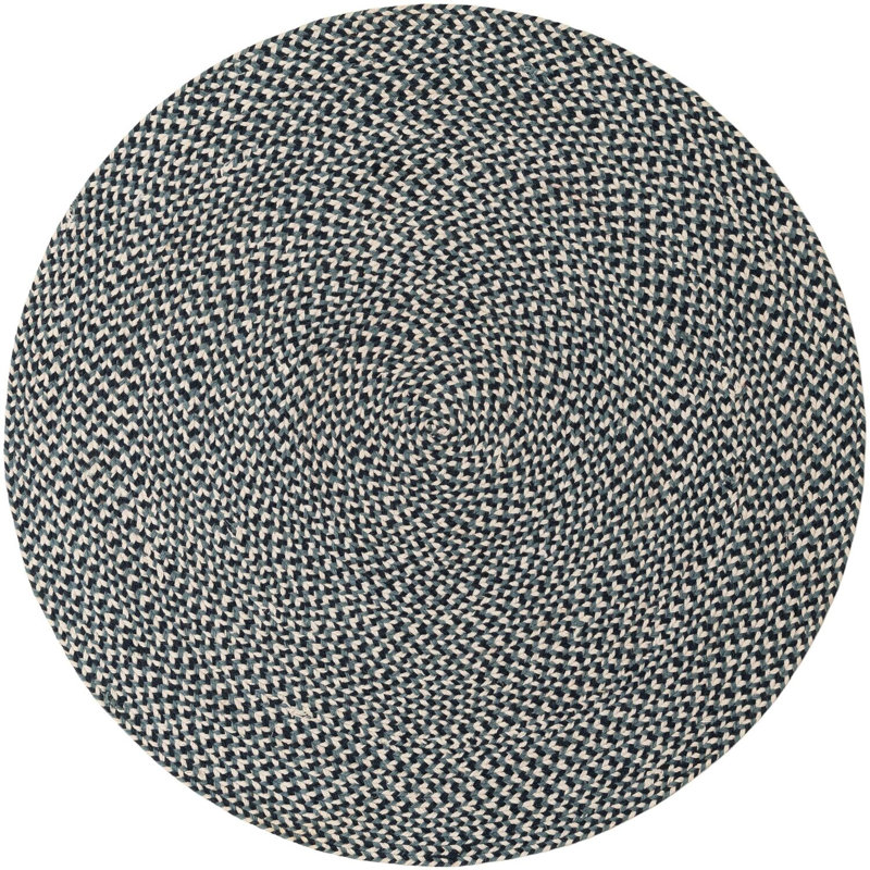 Tapis contemporain bleu Aideen, Rond 4 pi 1 po