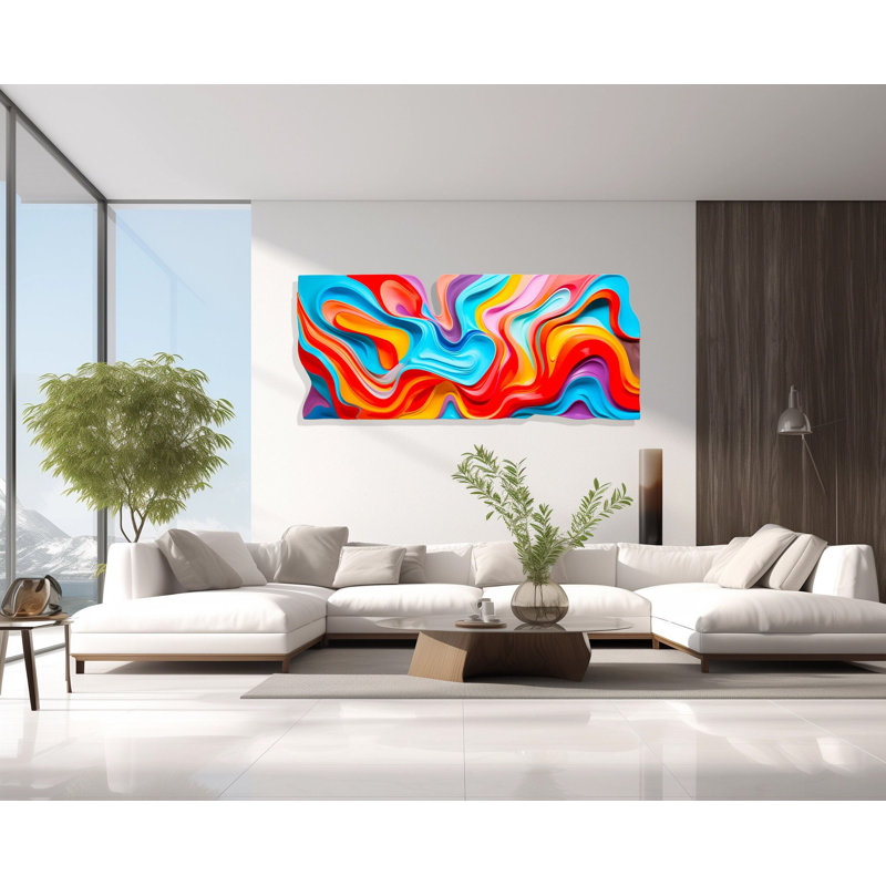Décoration murale en acrylique imprimée, H 15 po x l 40 po x P 1,25 po