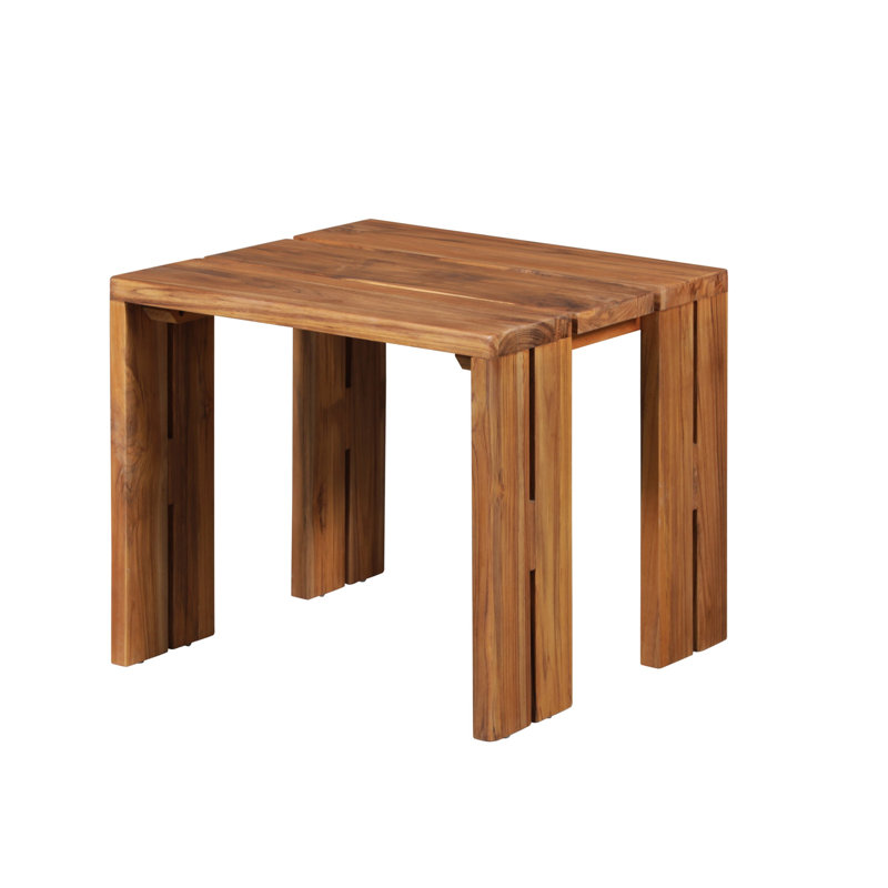 Jahan Solid Wood End Table, Brown Wood