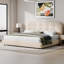 Ensemble de lit plateforme et de table de chevet avec tablettes Boucle-1162450338-1162450339