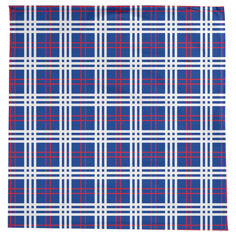 Plaid Cotton Blend Square Tablecloth, Blue/Red/White