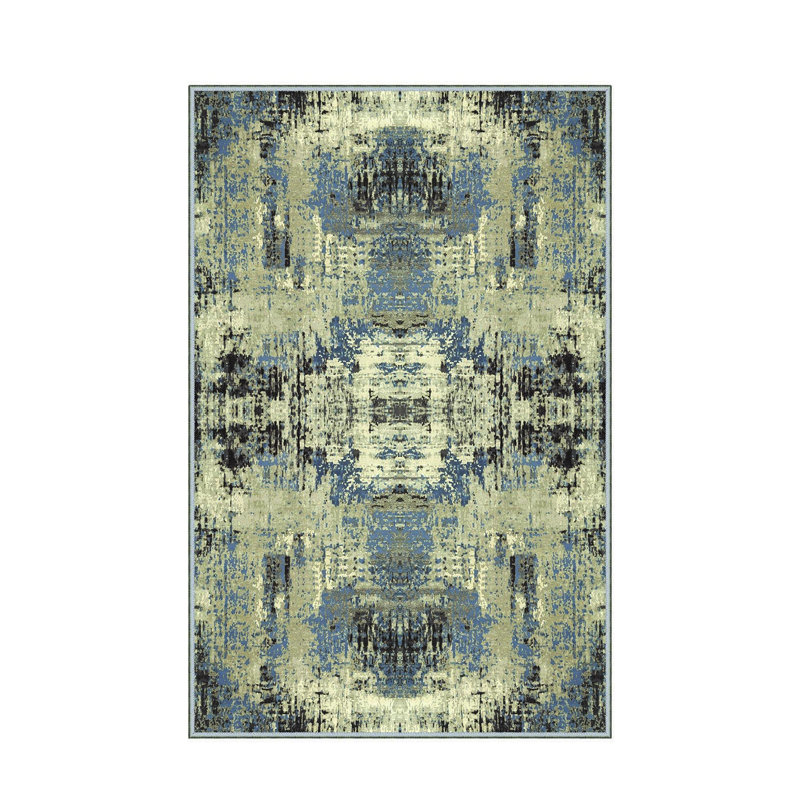 Stylish Woven Carpet, 31.5 x 47.2 inches | 100% Polyester, Pile Height: 0.04 inches, Total Height: 0.31 inches | Antibacterial, Non-Slip PVC Felt Underside | Machine Washable, Perfect for Living Room & Bedroom Decor