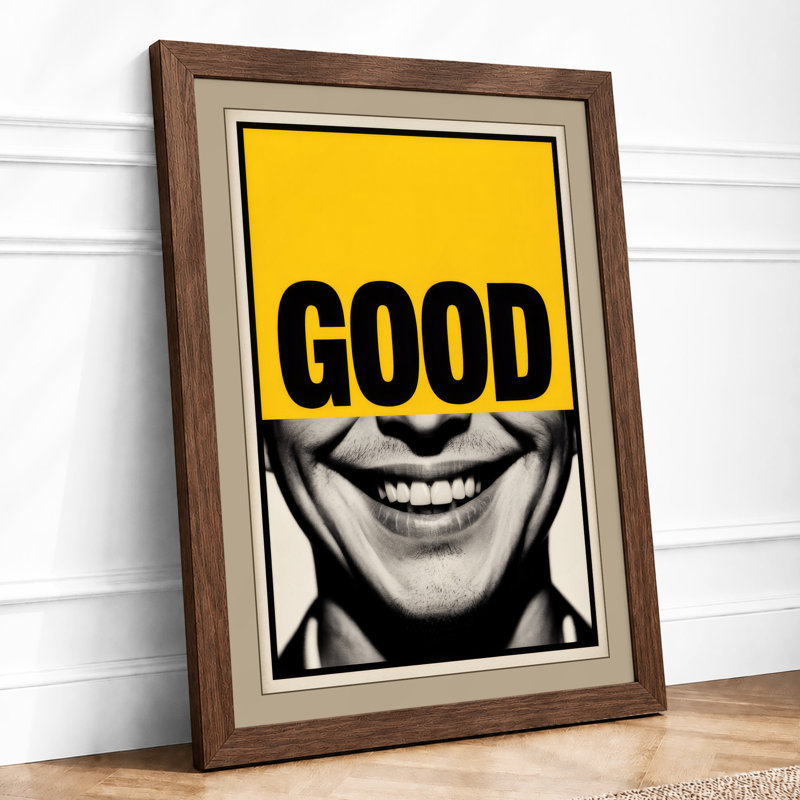 Good Vibes Pop Art - Print, A2 - 59.4 x 42.0 cm, Walnut
