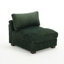 Upholstered Faux Rabbit Fur Flannel Armless Chair with Pillow Back, Single Chair Module Part For Sectional Sofa-256072442