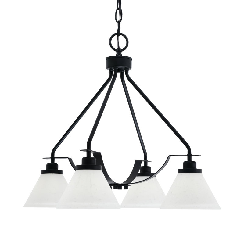 Lustre 4 lumières Odyssey Downown, Blanc, Noir mat