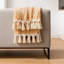 Jeté réversible en chenille et coton, couverture décorative tissée légère pour canapé, lit, canapé et utilisation extérieure avec bordure à pampilles-123659623-123659626