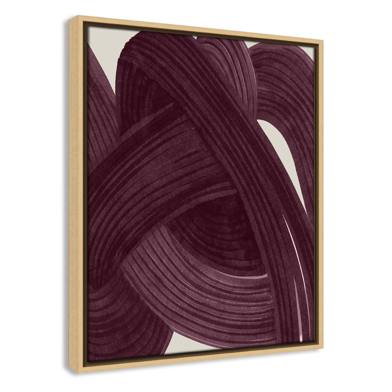 «Tangle in Aubergine Print» par Casa Fine Arts, Toile avec cadre, Flotteur naturel, L 17,5 po x H 21,5 po