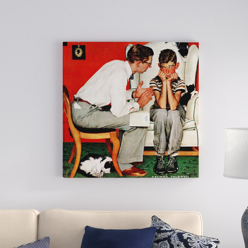 « facts of life » par norman rockwell, reproduction d’art sur toile tendue, H 32 po x l 32 po