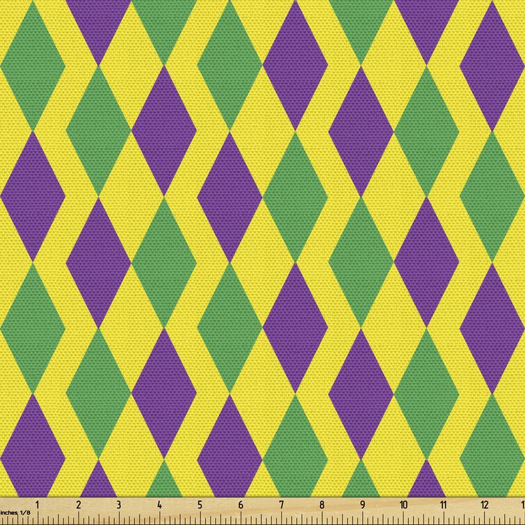 Multicolored Mardi Gras Upholstery Fabric by the Yard