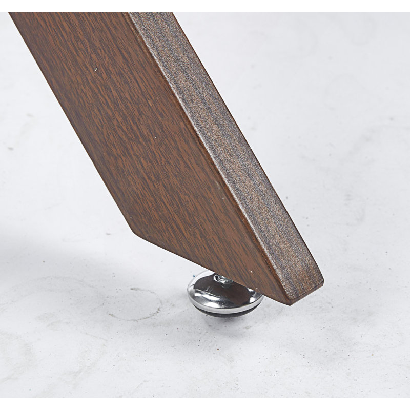 Round Dining Table With Cross Metal Leg, Walnut