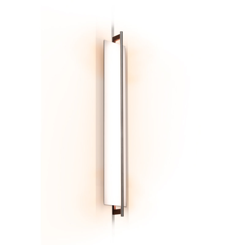 Merus 40" LED Dimmable Wall Sconce, 277V AC, 3000K, Dark Stained Walnut