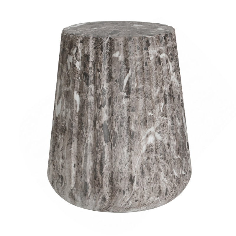 Table d'appoint d'extérieur sculptée Cleme, brun, Gris