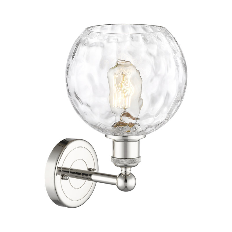 Ambrosane Armed Sconce, Polished Nickel