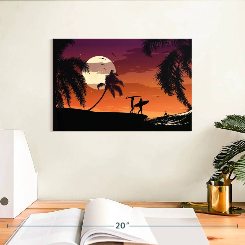 Surfeurs de nuit tropicaux Gillard, H 8 po x l 12 po