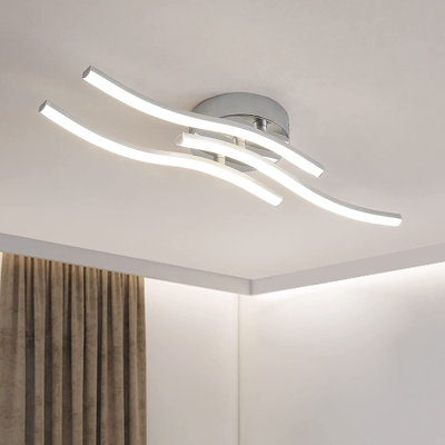 Curved Design LED Ceiling Lamp Fixture, 18W 1800 LM Neutral White Light 4000K