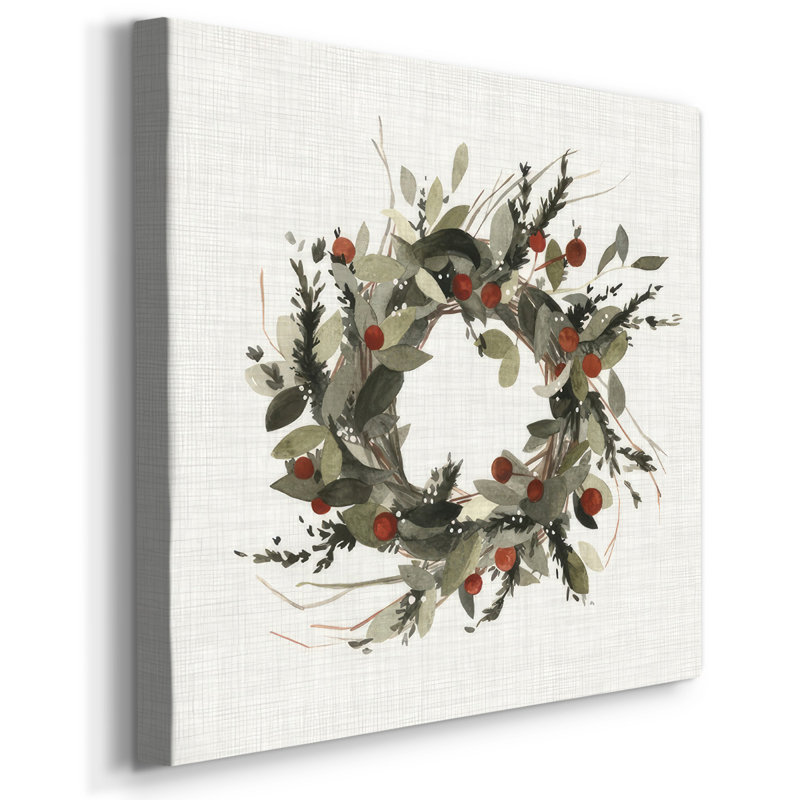 Farmhouse Wreath I - Toile tendue avec châssis, H 24 po x l 24 po x P 1,5 po