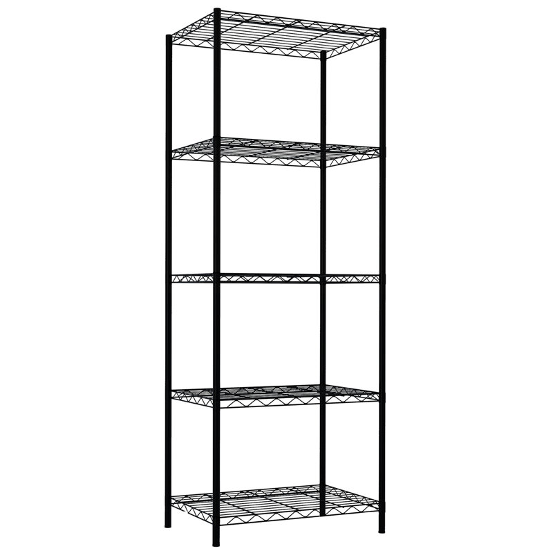 Pershore 61.8'' H X 22.4'' W X 13.6'' D 5-Layer Wire Shelving Unit, Black