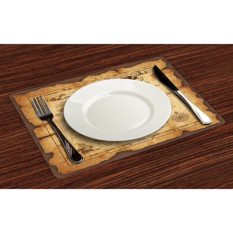 Paige Island Old Paper Treasure Map Placemat