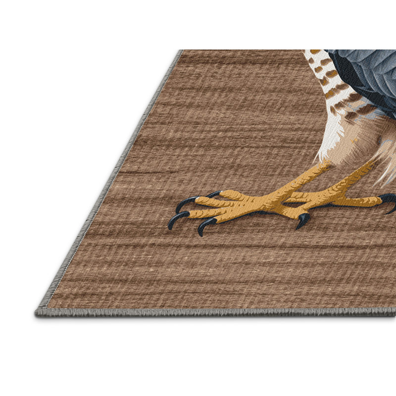 Washable Sharp shinned Hawk Birds Area Rug, Runner 2' x 4'