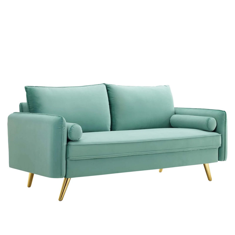 Audrey 72'' Velvet Sofa, Mint Velvet
