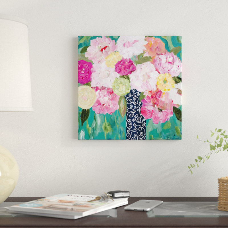 « botanique splash », impression sur toile, H 12 po x l 12 po x P 0,75 po, Toile tendue, Pas de tapis