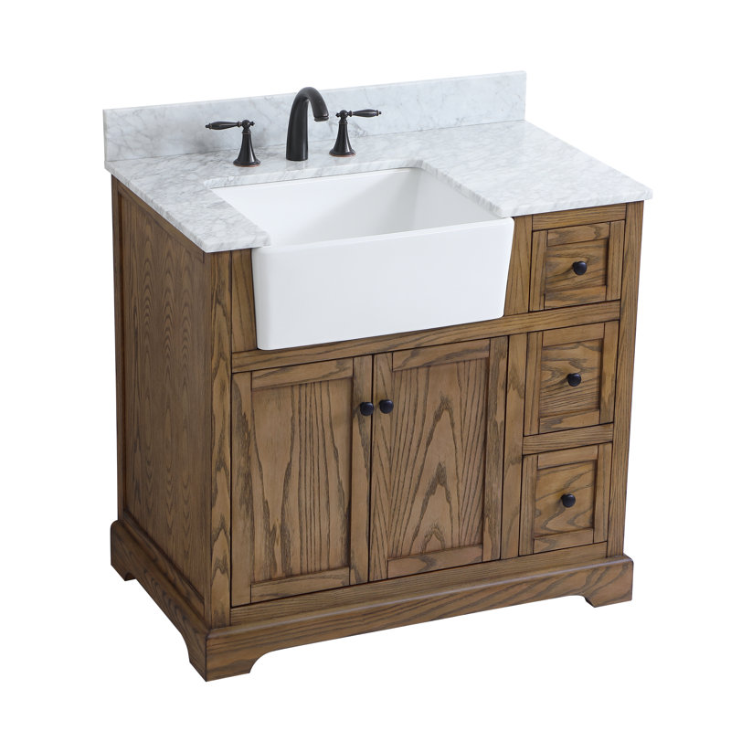 Ensemble de meuble-lavabo simple 36 po Pardue, Bois flottant