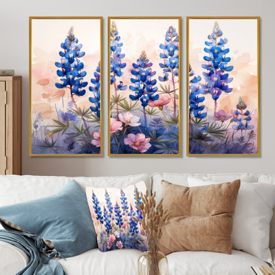 «Blue Bonn Wildflower Blue Bonnets Dreams III - Blue Bonnets», ensemble de reproduction d'art mural