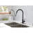 Pull Down Kitchen Faucet - Matt Black Stainless Steel, 360 Swivel Nozzle, Corrosion & Rust, Single Handle For Water Temperature And Flow Regulation Steel With Rotatable Rust Treatment, Convenient-1877208587