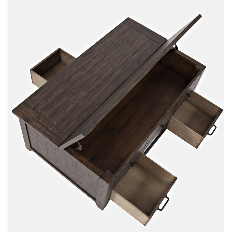 Table basse à 4 pieds avec rangement Karley, Marron foncé