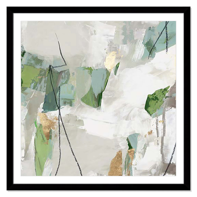 «Enchanted Emerald I» par Tom Reeves, Cadre cube noir, H 42,5 po x l 42,5 po x P 1,25 po
