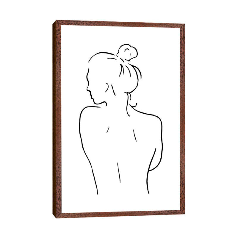 Female Body Sketch II - Print on Canvas, Classic Brown Wood Framed, 152.5 cm H x 101.5 cm W
