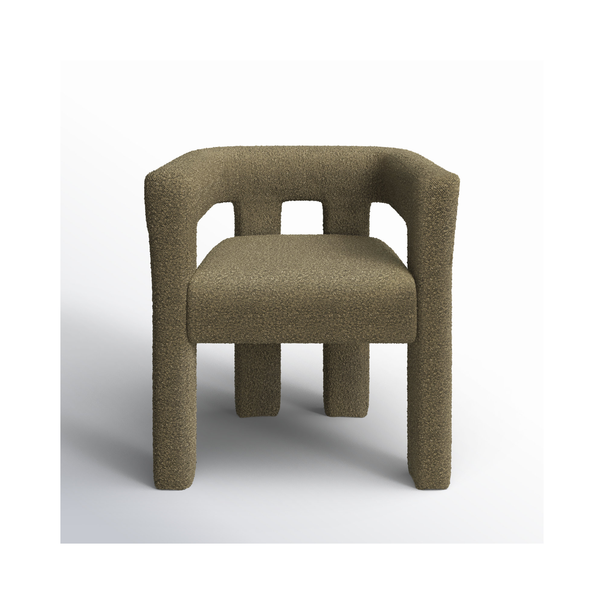 Cedernier Boucle Dining Armchair, Olive