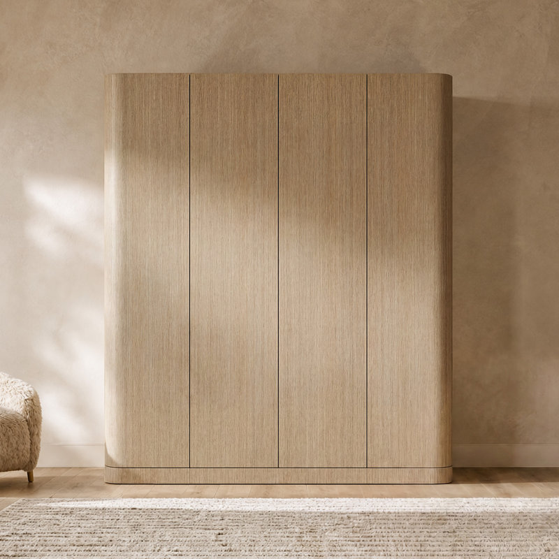 Armoire arquée 73,2 po H grain de bois